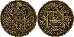 World Coins - Morocco, Mohammed V, 5 Francs, 1945/AH1365, Paris, Aluminum-Bronze,