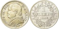 World Coins - Vatican, PAPAL STATES, Pius IX, Lira, 1868-XXIII, Rome, Silver,