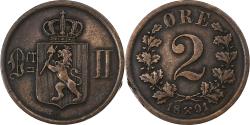 World Coins - Norway, Oscar II, 2 Öre, 1891, Bronze, , KM:353