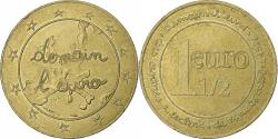 World Coins - France, Token, 1.5 Euro Centres Leclerc, 1996, Brass,