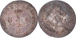 World Coins - Coin, France, Louis XV, Double sol (2 sous) en billon, 2 Sols, 1744, Strasbourg