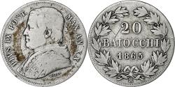 World Coins - Coin, ITALIAN STATES, PAPAL STATES, Pius IX, 20 Baiocchi, 1865, Roma,