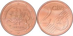 World Coins - Lithuania, 2 Centimes, 2015, Vilnius, Copper Plated Steel,