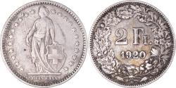 World Coins - Coin, Switzerland, 2 Francs, 1920, Bern, , Silver, KM:21