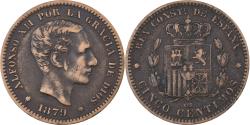 World Coins - Spain, Alfonso XII, 5 Centimos, 1879, Madrid, Bronze, , KM:674