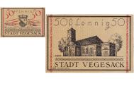World Coins - Banknote, Germany, Vegesack, 50 Pfennig, Eglise, 1921 UNC(63) Mehl:1359.2