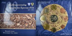 World Coins - Belgium, 1 Cent to 2 Euro, euro set - Bataille des éperons d'or, 2002, Royal