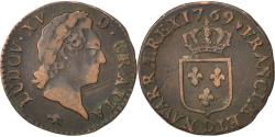 World Coins - Coin, France, Louis XV, Demi sol à la vieille tête, 1/2 Sol, 1769, Lyon
