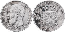World Coins - Belgium, Leopold II, 50 Centimes, 1886, Brussels, Silver, , KM:27