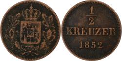 World Coins - German States, BAVARIA, Maximilian II, 1/2 Kreuzer, 1852, Munich, Copper