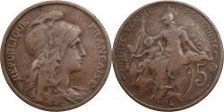 World Coins - France, 5 Centimes, Daniel-Dupuis, 1914, Paris, Bronze, , Gadoury:165