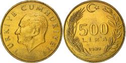 World Coins - Coin, Turkey, 500 Lira, 1989, , Aluminum-Bronze, KM:989