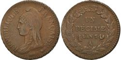 World Coins - Coin, France, Decime, AN 7/5, Paris, Coq/Corne, , Bronze, Gadoury:187