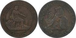 World Coins - Spain, Provisional Government, 5 Centimos, 1870, Barcelona, Copper,