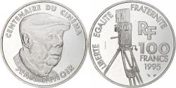 World Coins - France, 100 Francs, Jean Renoir, 1995, Monnaie de Paris, BE, Silver,