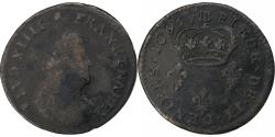 World Coins - France, Louis XIV, 2 Deniers, 1696, Strasbourg, Copper, , Gadoury:72