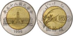 World Coins - CHINA TAIWAN, 50 Yuan, 1996, Bimetallic,