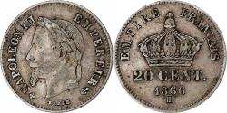 World Coins - Coin, France, Napoleon III, Napoléon III, 20 Centimes, 1866, Strasbourg