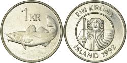 World Coins - Coin, Iceland, Krona, 1992
