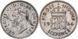 World Coins - Great Britain, George VI, 6 Pence, 1944, London, , Silver, KM:852