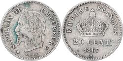 World Coins - France, Napoleon III, 20 Centimes, 1867, Paris, Silver, , Gadoury:309