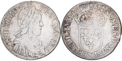World Coins - France, Louis XIV, 1/2 Écu à la mèche longue, 1650, Montpellier, Silver