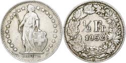 World Coins - Switzerland, 1/2 Franc, 1952, Bern, Silver, , KM:23