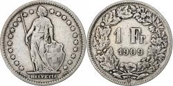 World Coins - Switzerland, Franc, 1909, Bern, Silver, , KM:24