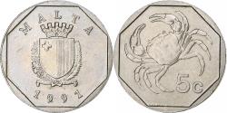 World Coins - Malta, 5 Cents, 1991, Copper-nickel, , KM:95