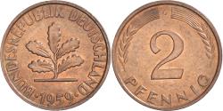 World Coins - Coin, GERMANY - FEDERAL REPUBLIC, 2 Pfennig, 1959, Karlsruhe, , Copper