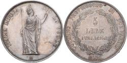 World Coins - Kingdom of Lombardy-Venetia, Provisional Government, 5 Lire, 1848, Milan