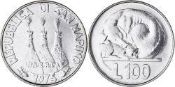World Coins - Coin, San Marino, 100 Lire, 1975, , Steel, KM:46