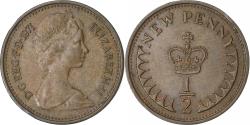 World Coins - Great Britain, Elizabeth II, 1/2 New Penny, 1971, British Royal Mint, Bronze