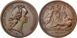 World Coins - France, Medal, Louis XV, Politics, Society, War, 1745, , Bronze