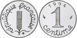 World Coins - France, 1 Centime, Épi, 1994, Paris, Série BE / Proof, Stainless Steel