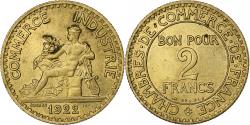 World Coins - France, 2 Francs, Chambre de commerce, 1922, Paris, Cupro-Aluminium,