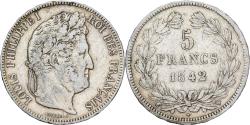 World Coins - France, Louis Philippe I, 5 Francs, 1842, Lille, Silver, , Gadoury:678
