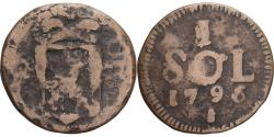 World Coins - Luxembourg, François II, Sol obsidional, 1796, Luxembourg, , Bronze