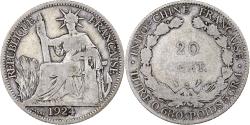 World Coins - French Indochina, 20 Centimes, 1924, Paris, Silver,