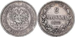 World Coins - Coin, Finland, Alexander II, 2 Markkaa, 1872, Helsinki, , Silver
