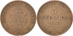 World Coins - Coin, German States, SAXONY-ALBERTINE, Johann, 5 Pfennig, 1863, Dresde