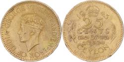 World Coins - Coin, Ceylon, 25 Cents, 1943