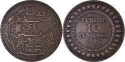 World Coins - Coin, Tunisia, Muhammad al-Nasir Bey, 10 Centimes, 1916/AH1334, Paris