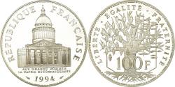 World Coins - Coin, France, Panthéon, 100 Francs, 1994, Paris, Proof, , Silver