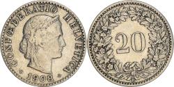 World Coins - Coin, Switzerland, 20 Rappen, 1908, Bern, , Nickel, KM:29