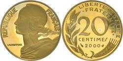 World Coins - Coin, France, Marianne, 20 Centimes, 2000, Paris, Proof,