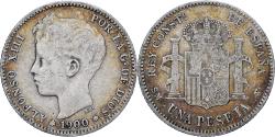 World Coins - Spain, Alfonso XIII, Peseta, 1900, Madrid, Silver, , KM:706