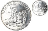 World Coins - Coin, France, Albertville - Slalom Skiing, 100 Francs, 1990, ESSAI,
