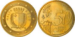 World Coins - Malta, 50 Euro Cent, 2008, Paris, , Brass, KM:130