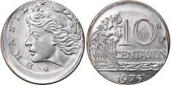 World Coins - Coin, Brazil, 10 Centavos, 1975, error off center strike, , Stainless